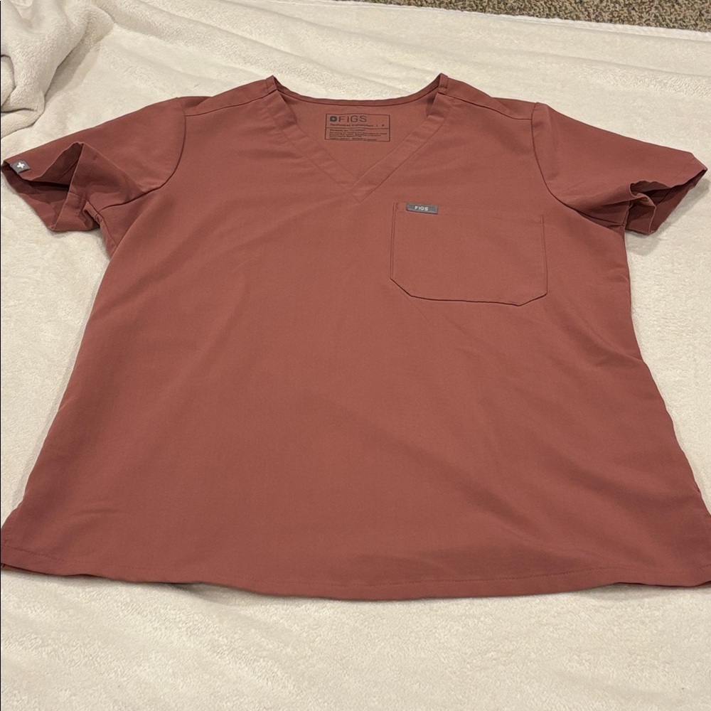 FIGS Catarina Scrub Tops for Women Size S ; Color: Light Brick
